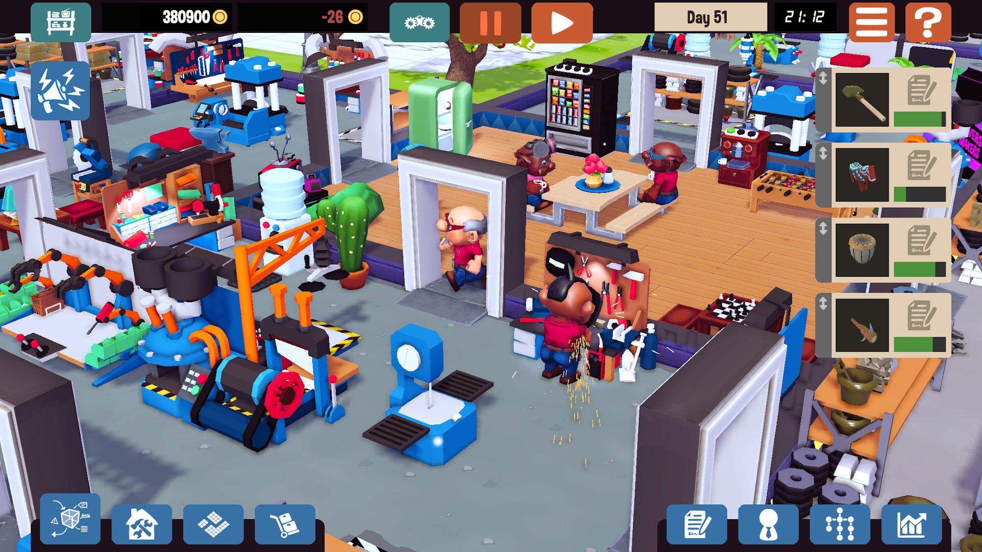 Full version of Android Management game apk Little Big Workshop for tablet and phone.