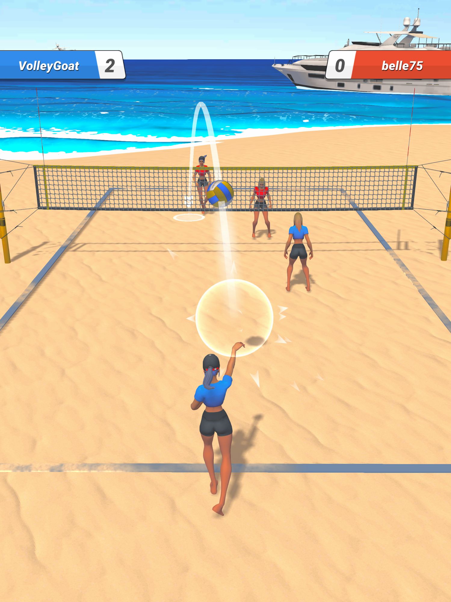 Gameplay of the Beach Volley Clash for Android phone or tablet.