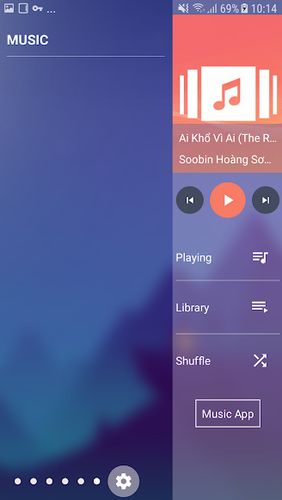 Edge screen: Sidebar launcher & edge music player screenshot.