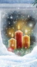 New 800x480 mobile wallpapers Holidays, New Year, Objects, Christmas, Xmas, Candles free download.
