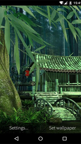Download livewallpaper Bamboo house 3D for Android.