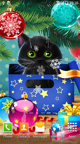 Download Christmas cat free Animals livewallpaper for Android phone and tablet.