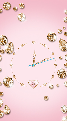 Download Gold and diamond clock free With clock livewallpaper for Android phone and tablet.