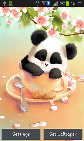 Download livewallpaper Sleepy panda for Android.