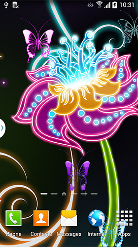 Screenshots of the live wallpaper Neon flowers by Live Wallpapers 3D for Android phone or tablet.