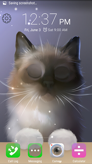 Screenshots of the live wallpaper Peper the kitten for Android phone or tablet.