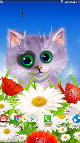Full version of Android apk livewallpaper Spring cat for tablet and phone.